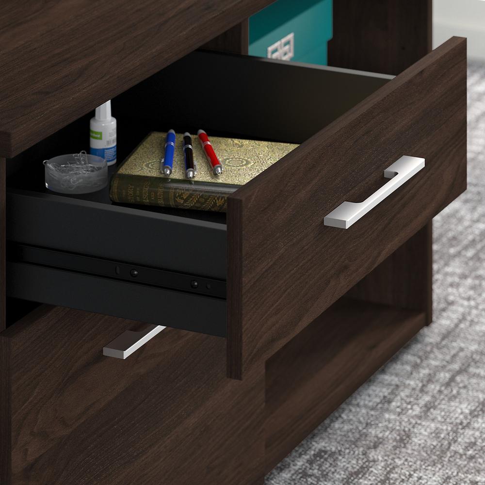 Bush Business Furniture Office 500 Low Storage Cabinet with Drawers and Shelves, Black Walnut. Picture 4