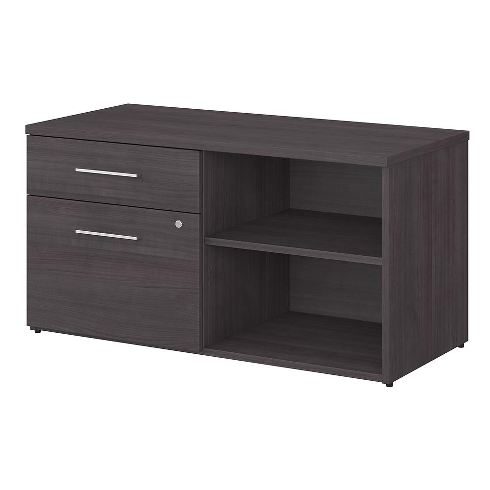 Bush Business Furniture Office 500 Low Storage Cabinet with Drawers and Shelves, Storm Gray. Picture 1