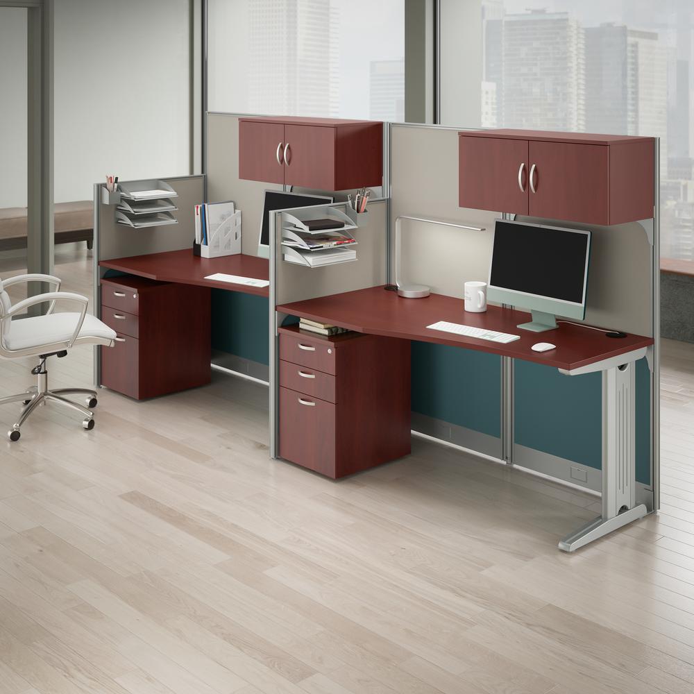 2 Person Straight Cubicle Desks with Storage, Drawers, and Organizers. Picture 7