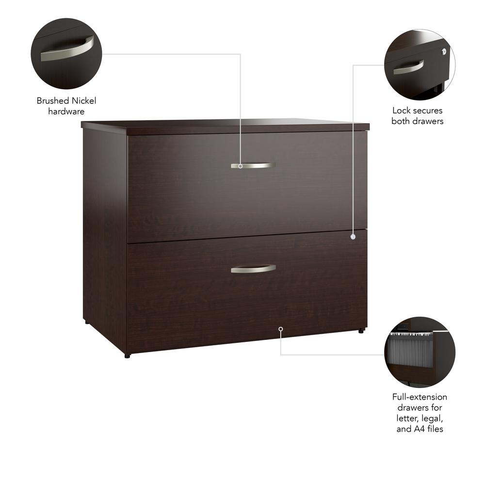 2 Drawer Lateral File Cabinet in Mocha Cherry. Picture 6