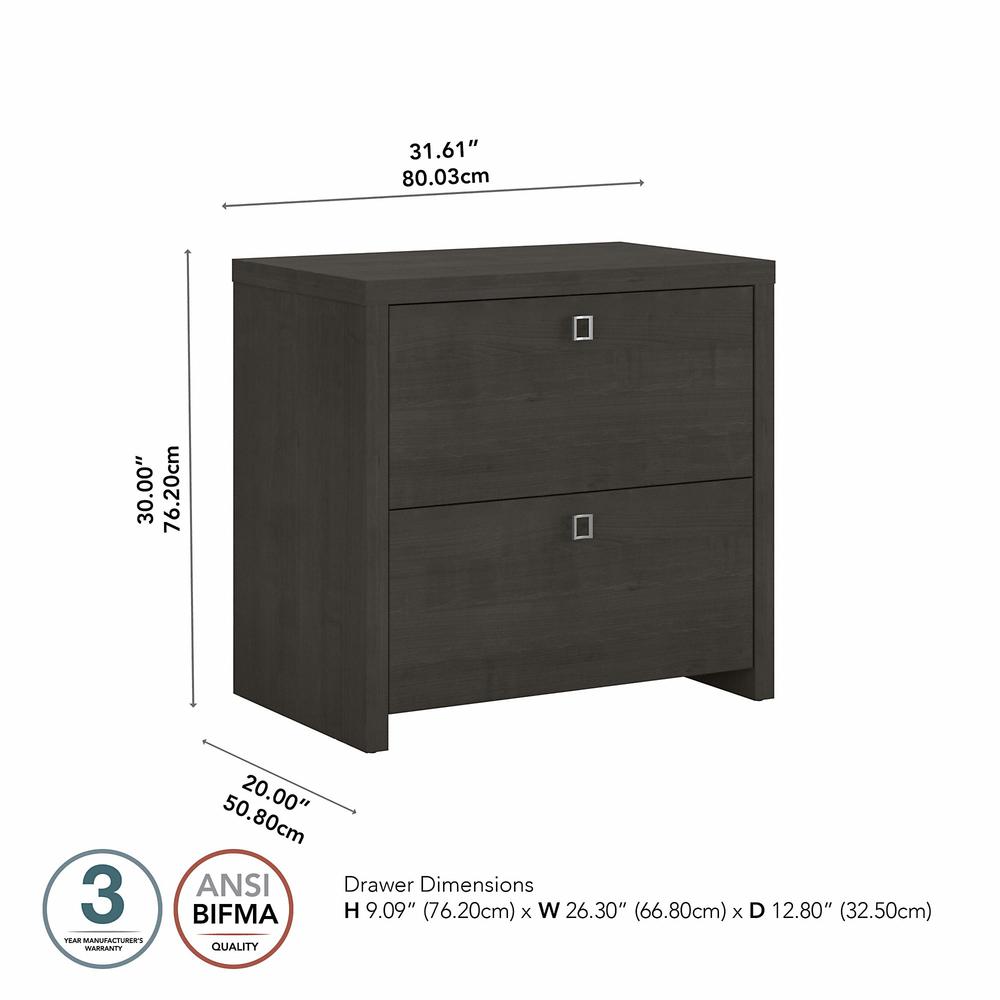 Echo 2 Drawer Lateral File Cabinet in Charcoal Maple. Picture 5