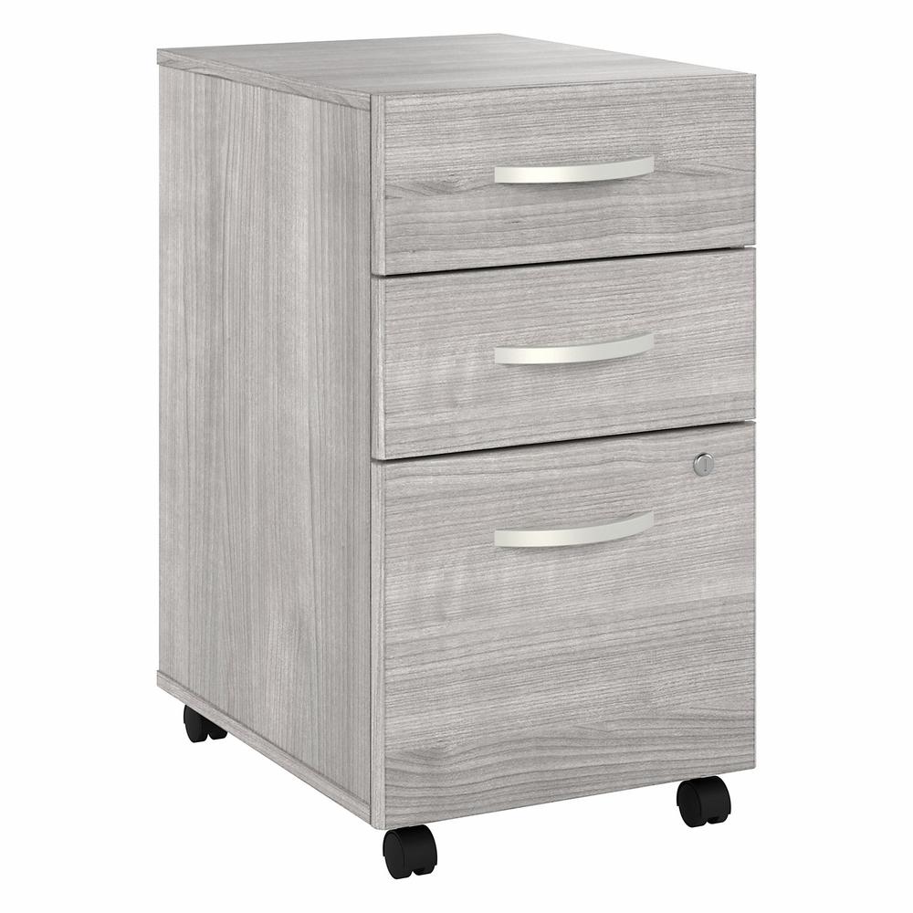Bush Business Furniture Hybrid 3 Drawer Mobile File Cabinet - Assembled - Platinum Gray. The main picture.