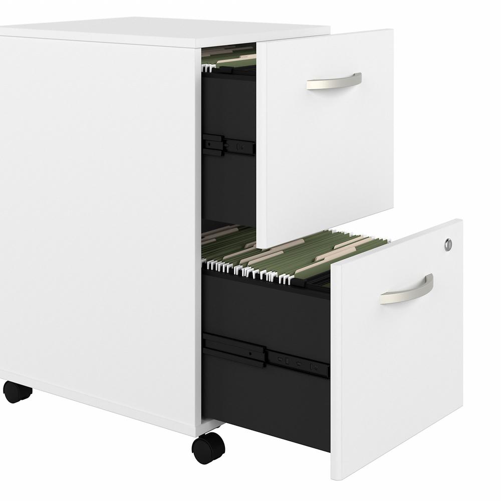 Bush Business Furniture Hybrid 2 Drawer Mobile File Cabinet - Assembled - White. Picture 6