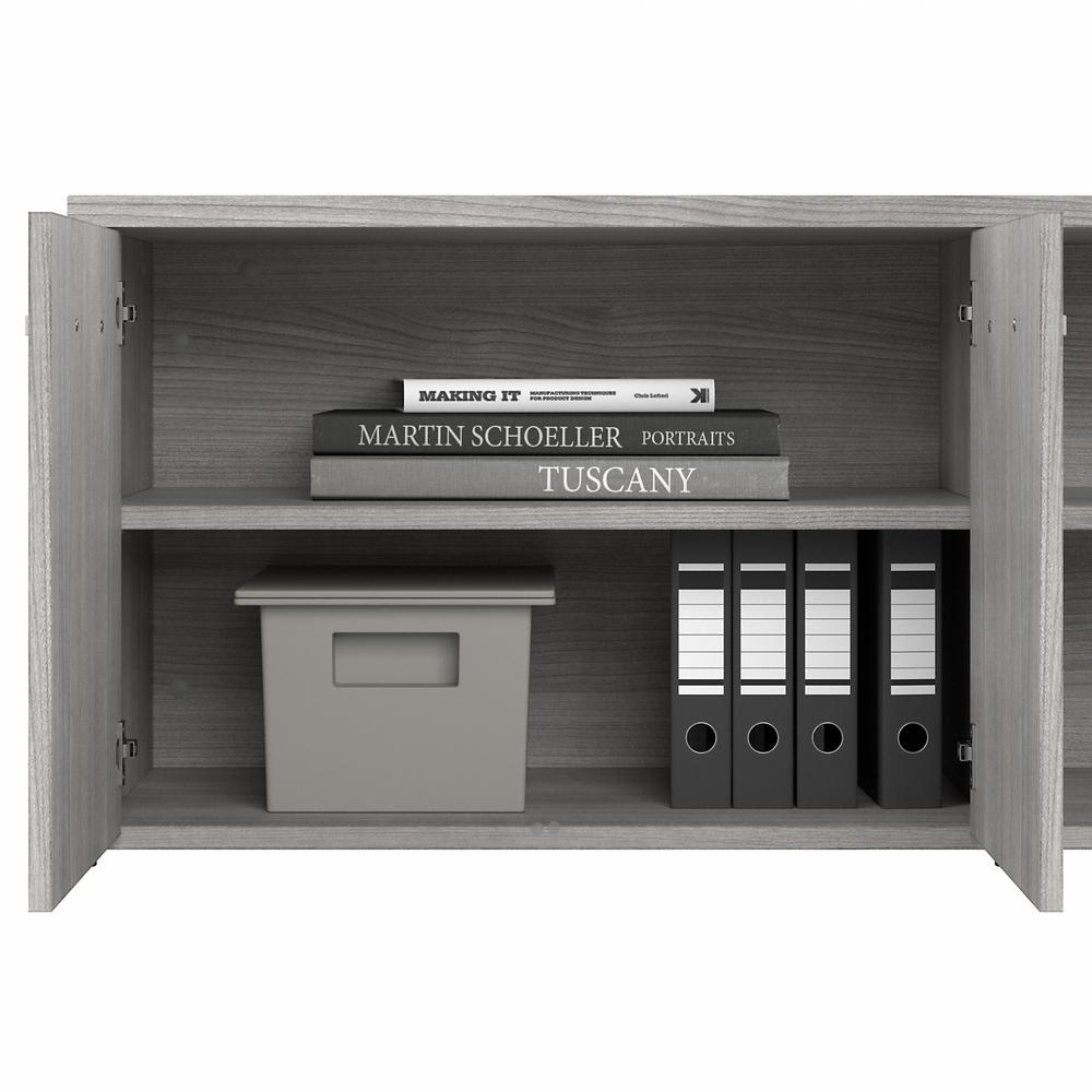 Bush Business Furniture Hybrid Low Storage Cabinet with Doors and Shelves - Platinum Gray/Platinum Gray. Picture 6