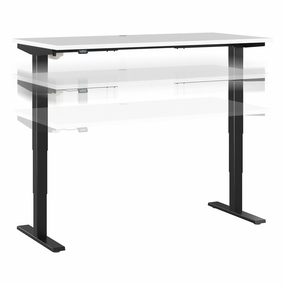 Move 40 Series by Bush Business Furniture 60W x 30D Electric Height Adjustable Standing Desk White/Black Powder Coat. Picture 1