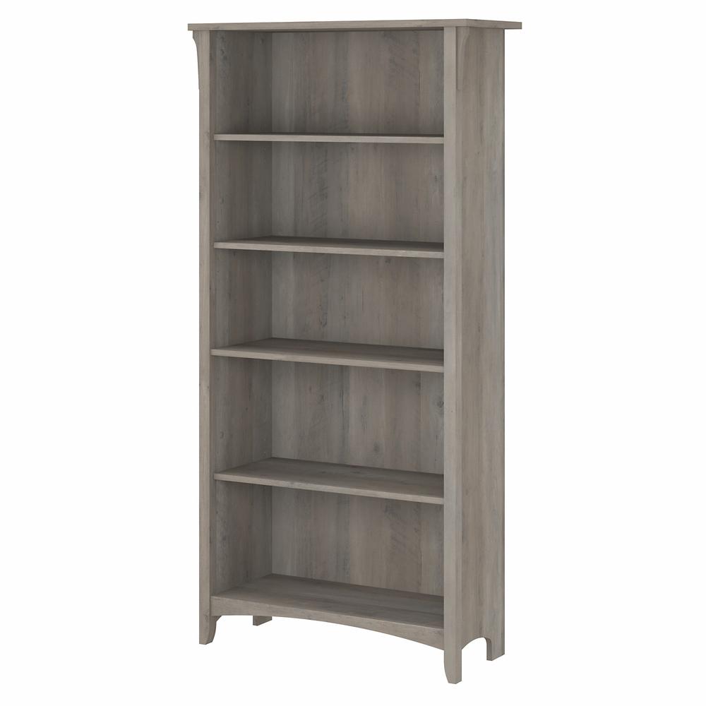 Bush Furniture Salinas Tall 5 Shelf Bookcase in Driftwood Gray. Picture 1