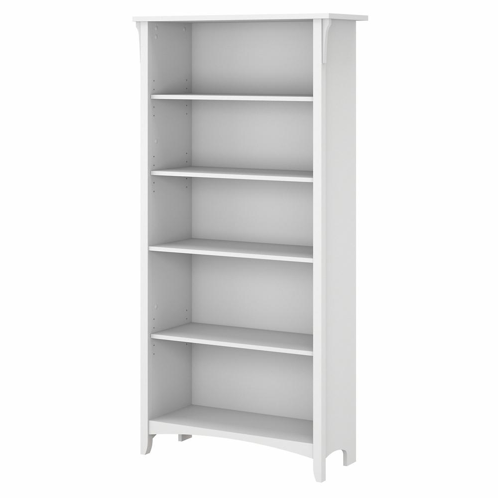 Bush Furniture Salinas Tall 5 Shelf Bookcase in Pure White. Picture 1