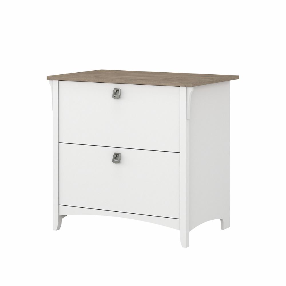Bush Furniture Salinas 2 Drawer Lateral File Cabinet, Shiplap Gray/Pure White. Picture 1