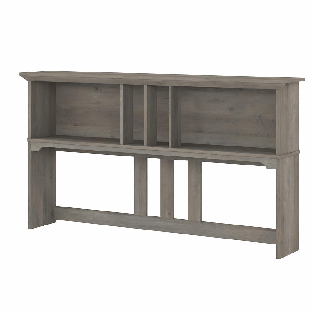 Bush Furniture Salinas 60W Hutch for L Shaped Desk, Driftwood Gray. Picture 1