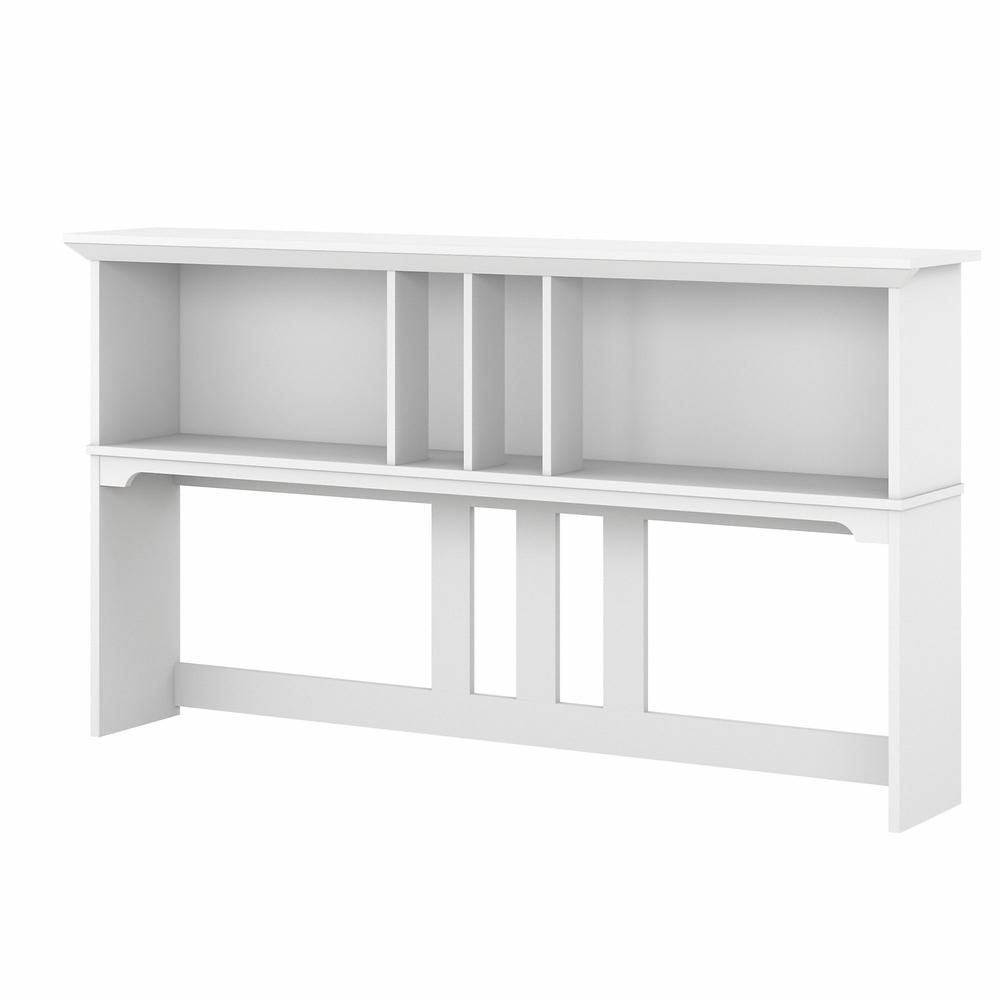 Bush Furniture Salinas 60W Hutch for L Shaped Desk, Pure White. Picture 1