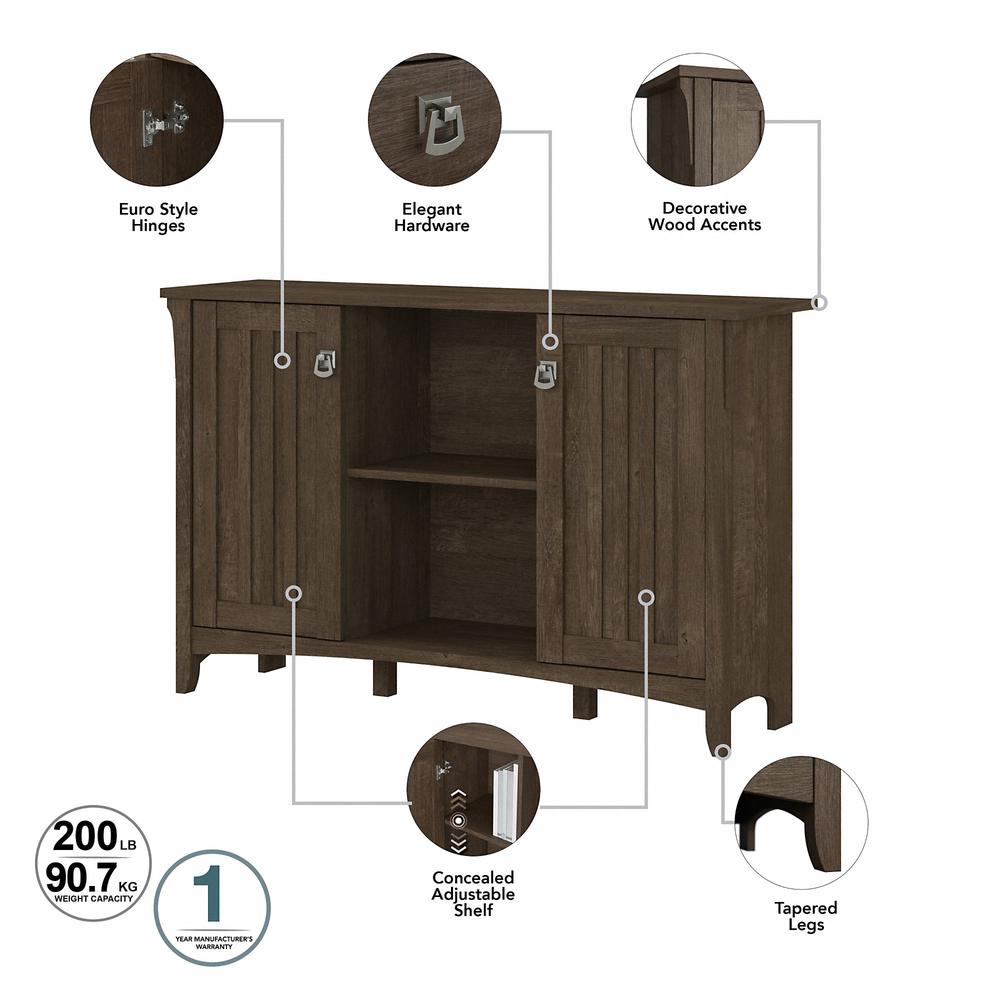Bush Furniture Salinas Entryway Storage Set with Hall Tree, Shoe Bench and Accent Cabinet in Ash Brown. Picture 3