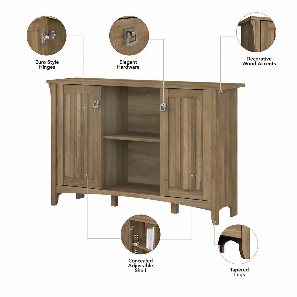 Bush Furniture Salinas Entryway Storage Set with Hall Tree, Shoe Bench and Accent Cabinet, Reclaimed Pine. Picture 3