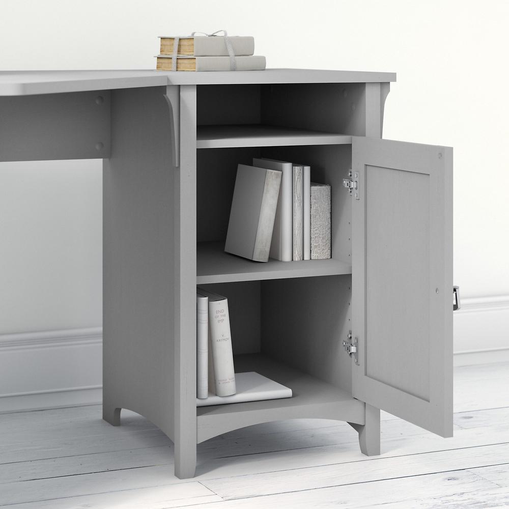 Bush Furniture Salinas 55W Corner Desk with Lateral File Cabinet and 5 Shelf Bookcase, Cape Cod Gray. Picture 3