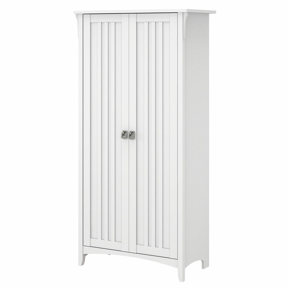 Bush Furniture Salinas Bathroom Storage Cabinet with Doors, Pure White. Picture 1