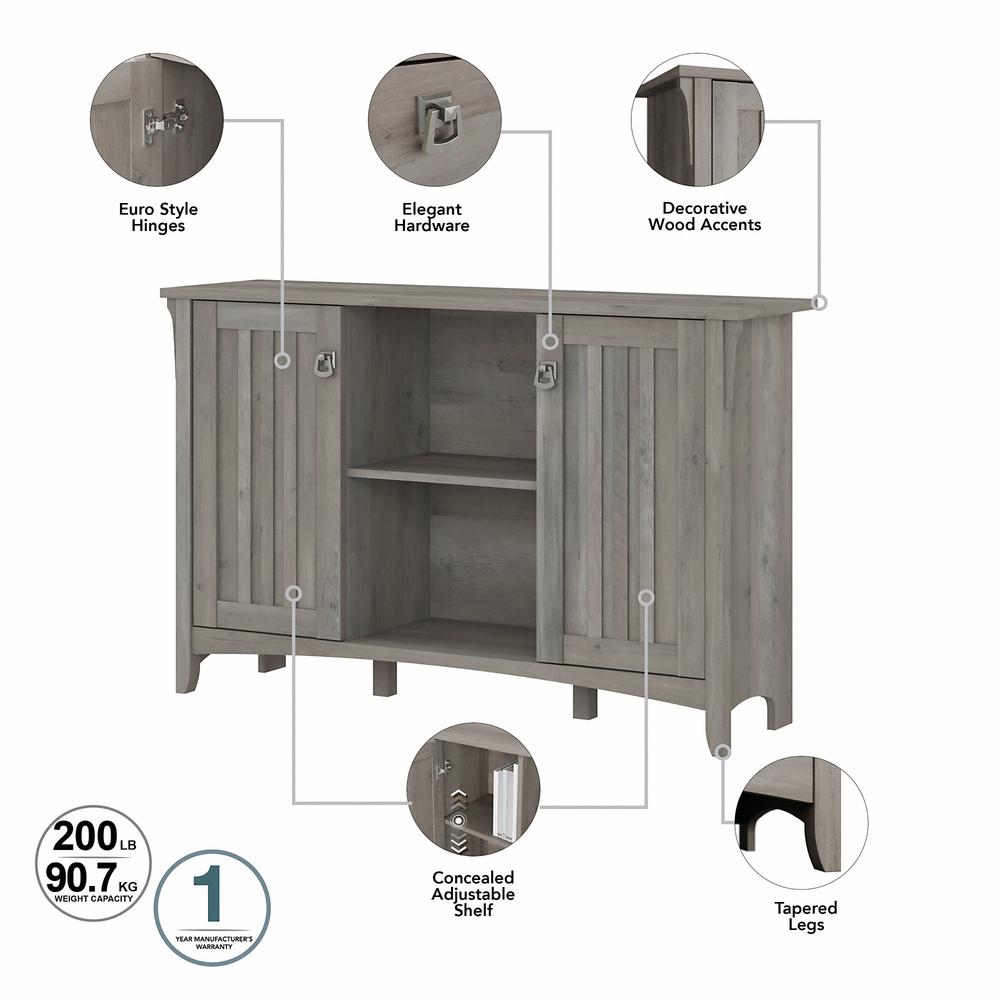 Bush Furniture Salinas Entryway Storage Set with Hall Tree, Shoe Bench and Accent Cabinets, Driftwood Gray. Picture 3