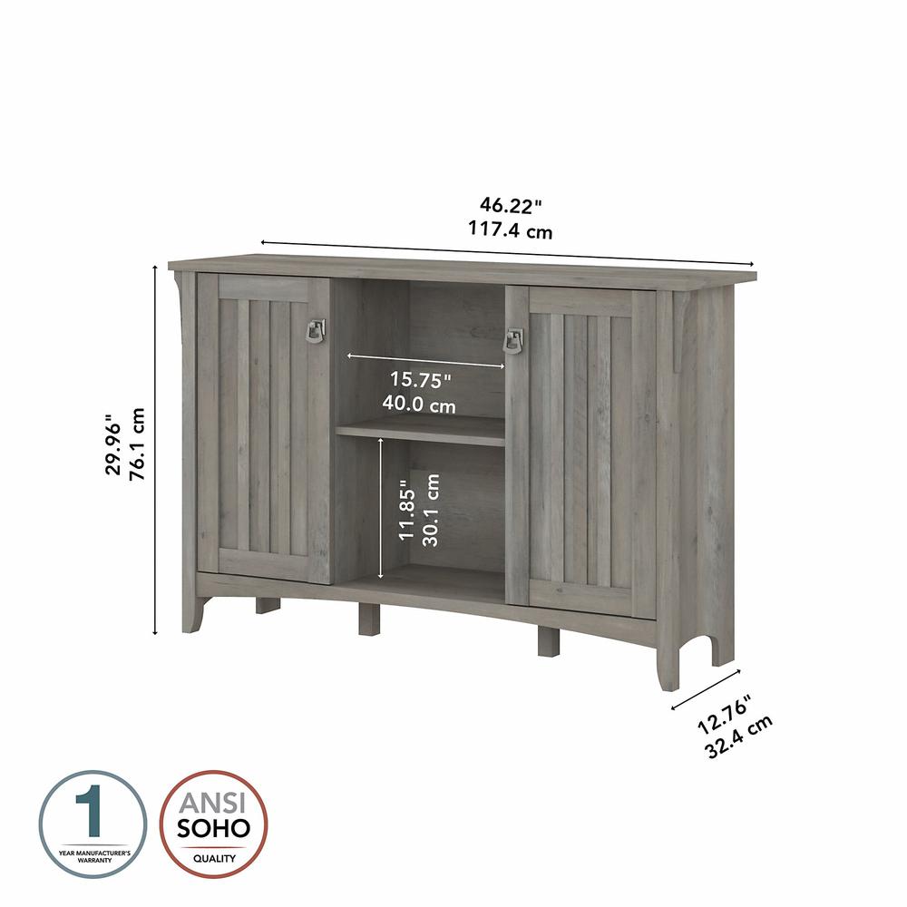Bush Furniture Salinas Accent Storage Cabinet with Doors in Driftwood Gray. Picture 5