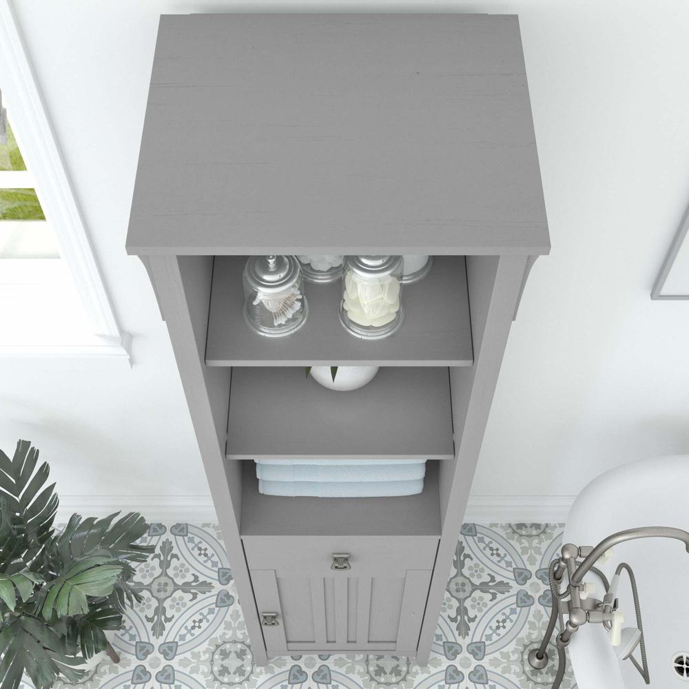 Salinas Tall Bathroom Storage Cabinet in Cape Cod Gray. Picture 6