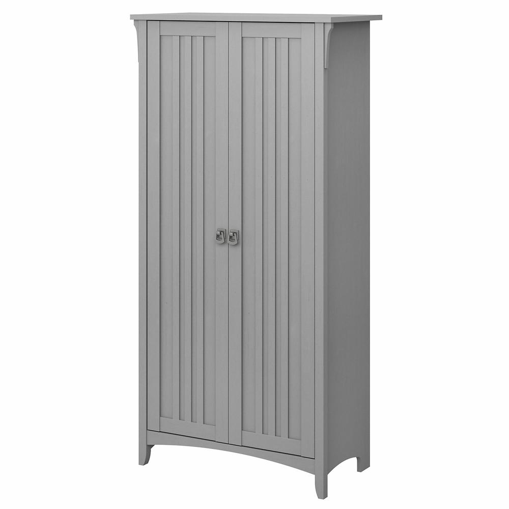 Bush Furniture Salinas Tall Storage Cabinet with Doors, Cape Cod Gray. Picture 1