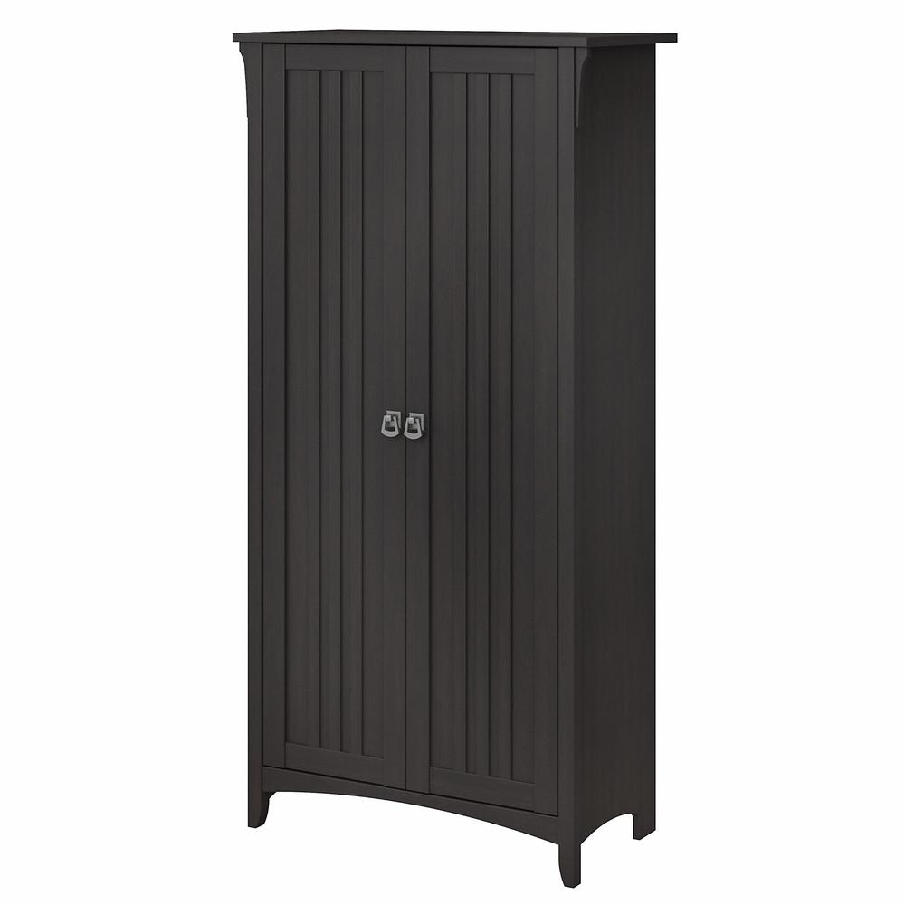 Bush Furniture Salinas Tall Storage Cabinet with Doors in Vintage Black. Picture 1