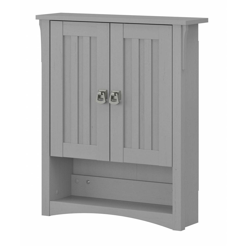 Salinas Bathroom Wall Cabinet with Doors in Cape Cod Gray. Picture 1