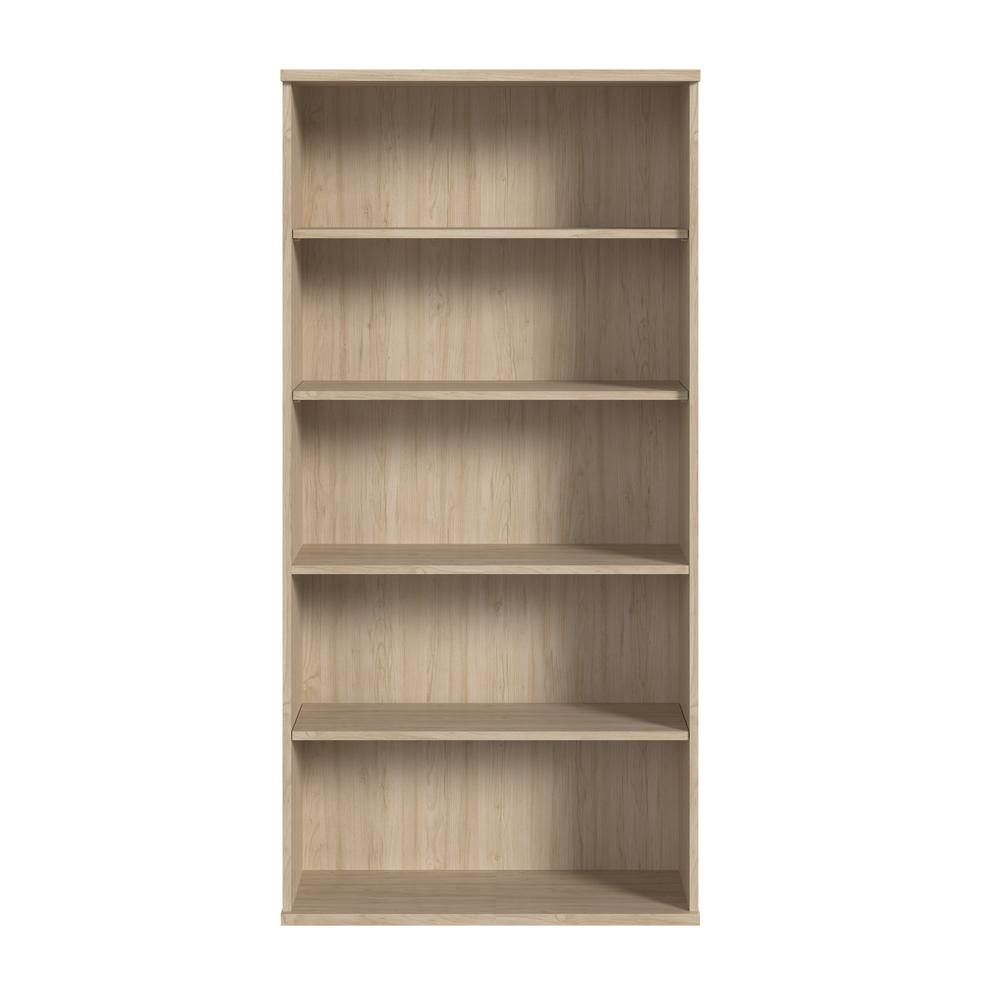 Studio C Tall 5 Shelf Bookcase in Natural Elm. Picture 1