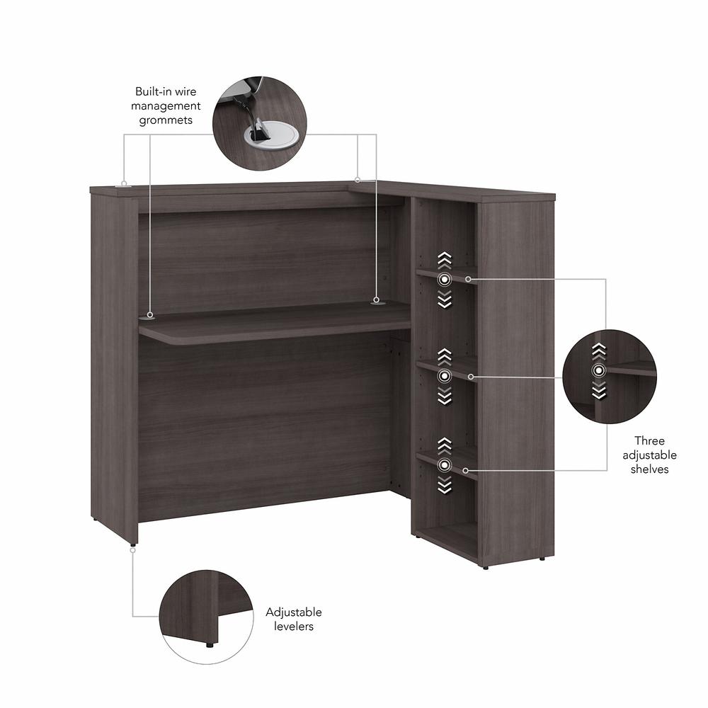 Bush Business Furniture Studio C 48W Privacy Desk with Shelves - Storm Gray. Picture 3