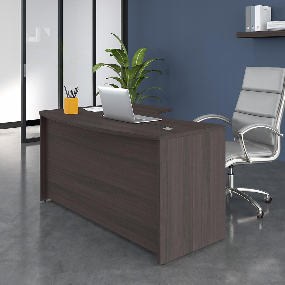 Bush Business Furniture Studio C 60W x 43D Right Hand L-Bow Desk Shell, Storm Gray/Storm Gray. Picture 2