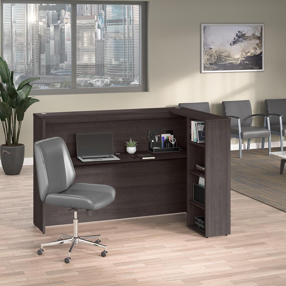 Bush Business Furniture Studio C 72W Privacy Desk with Shelves - Storm Gray. Picture 2