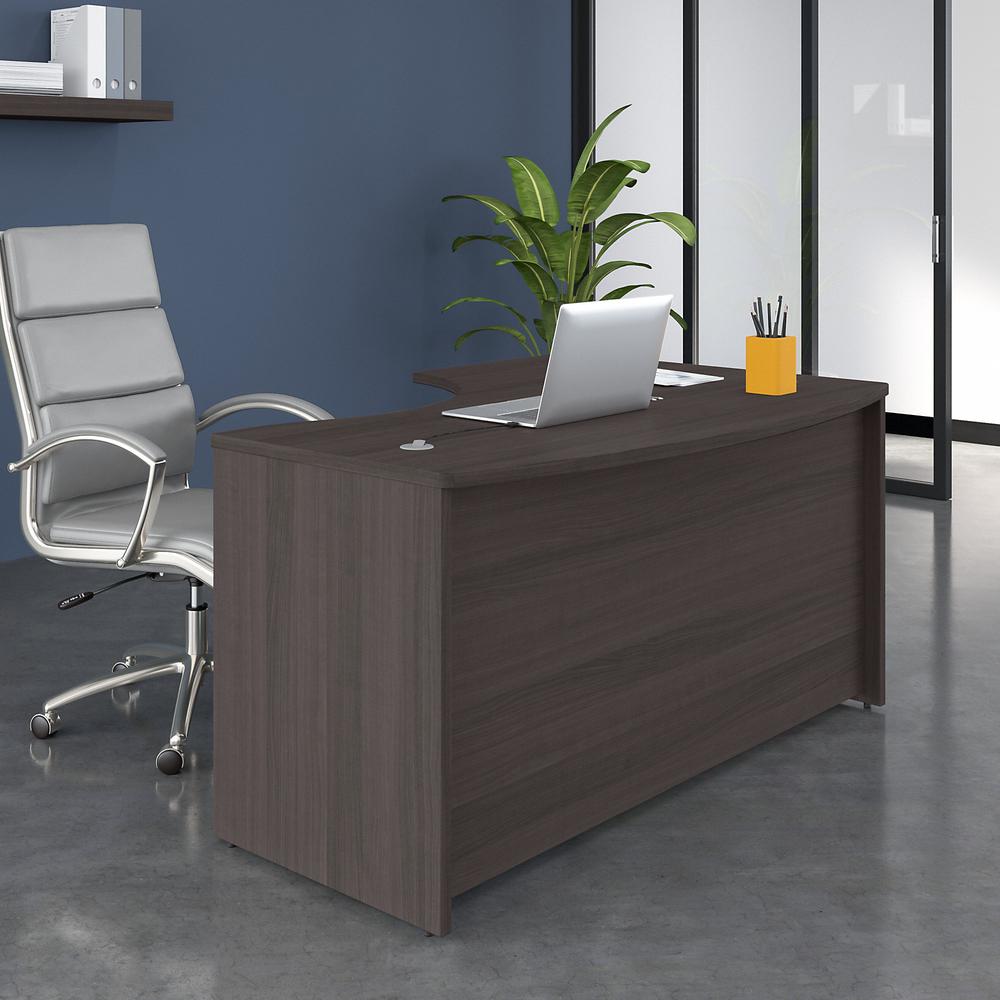 Bush Business Furniture Studio C 60W x 43D Left Hand L-Bow Desk Shell, Storm Gray/Storm Gray. Picture 2