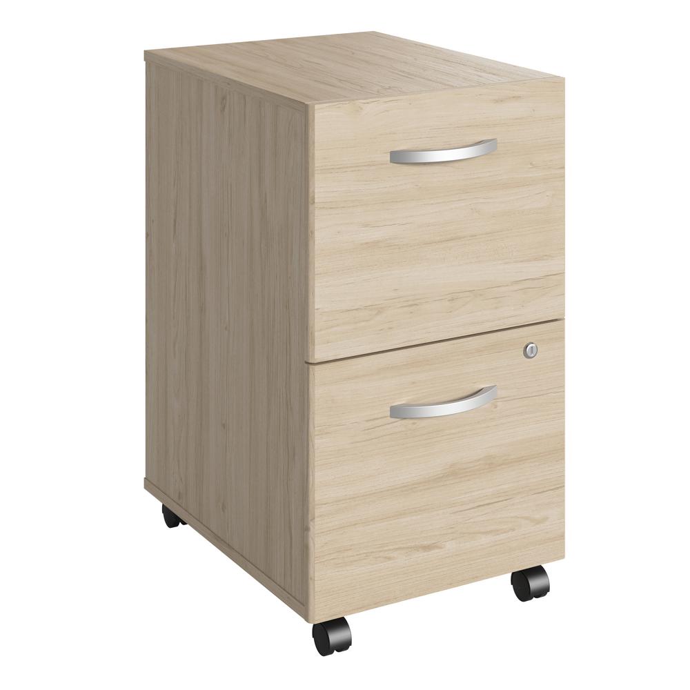 Studio C 2 Drawer Mobile File Cabinet in Natural Elm - Assembled. Picture 2