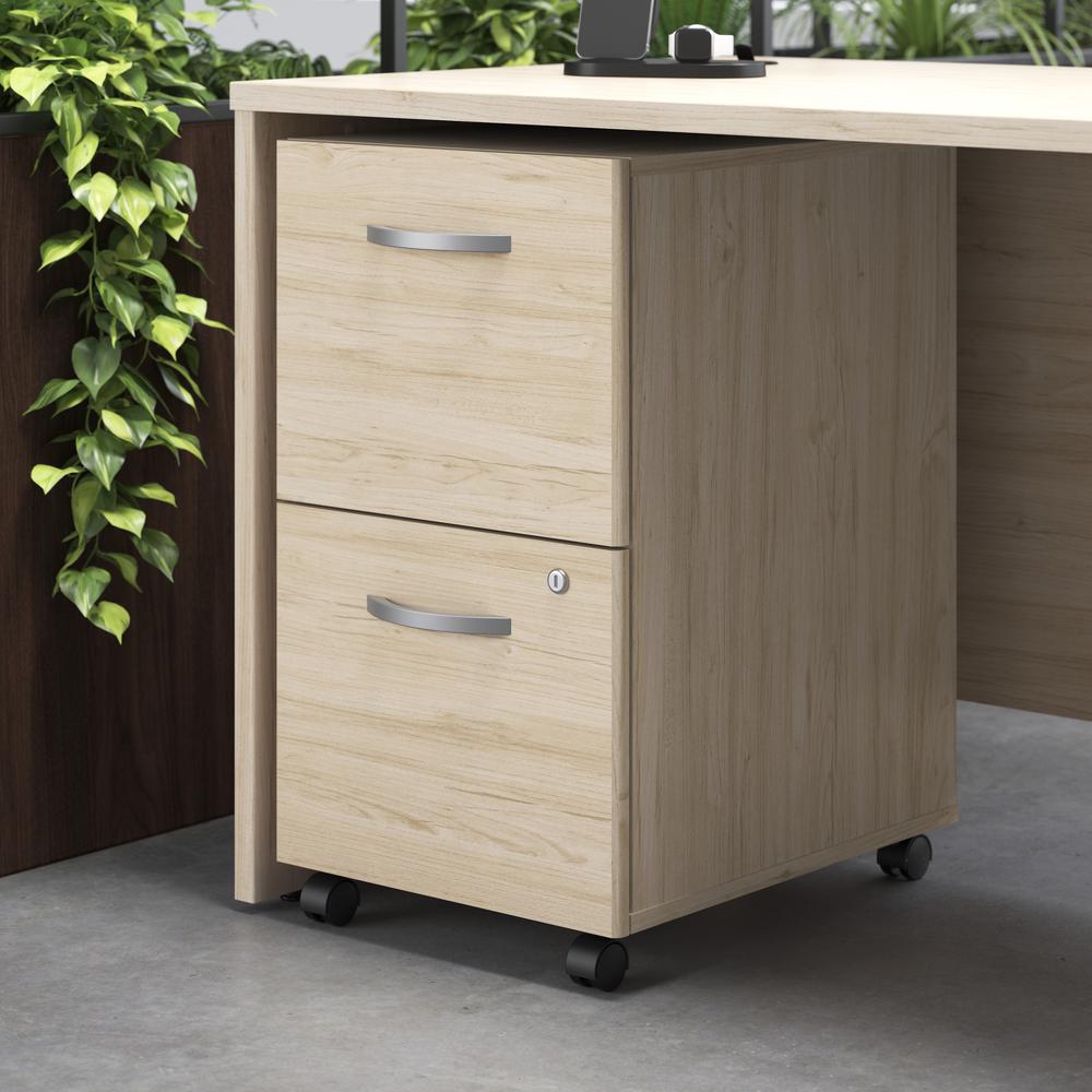 Studio C 2 Drawer Mobile File Cabinet in Natural Elm - Assembled. Picture 10