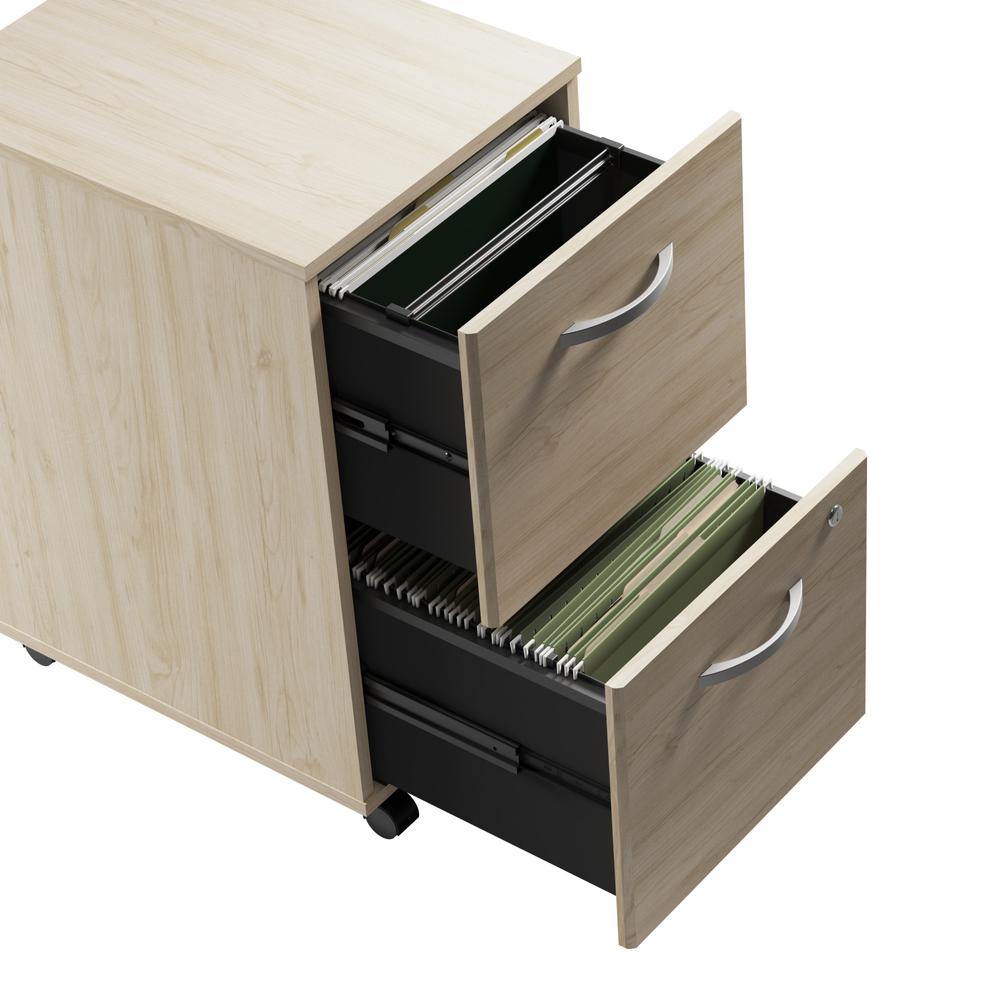 Studio C 2 Drawer Mobile File Cabinet in Natural Elm - Assembled. Picture 3
