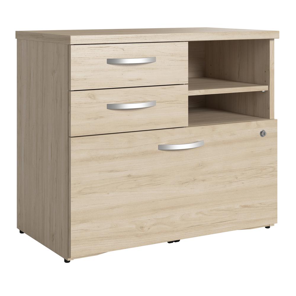 Studio C Office Storage Cabinet with Drawers and Shelves in Natural Elm. Picture 2