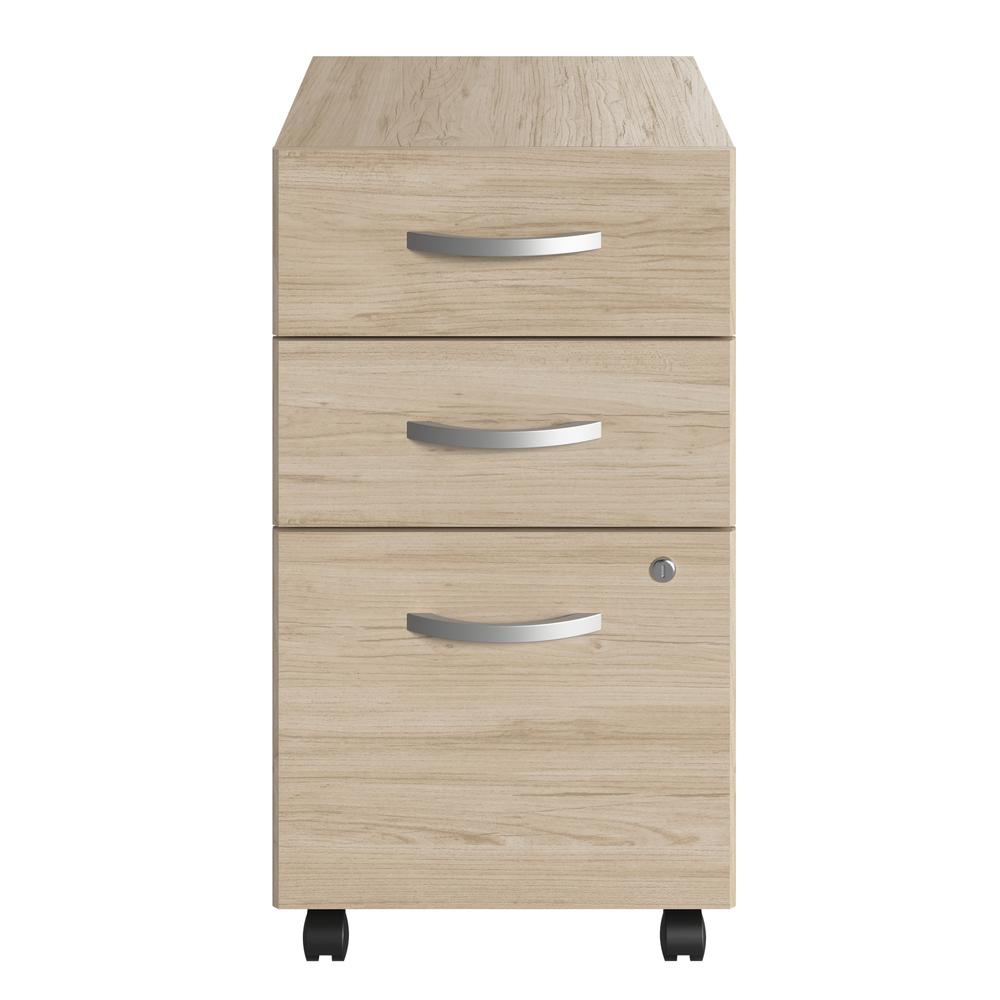 Studio C 3 Drawer Mobile File Cabinet in Natural Elm - Assembled. Picture 1