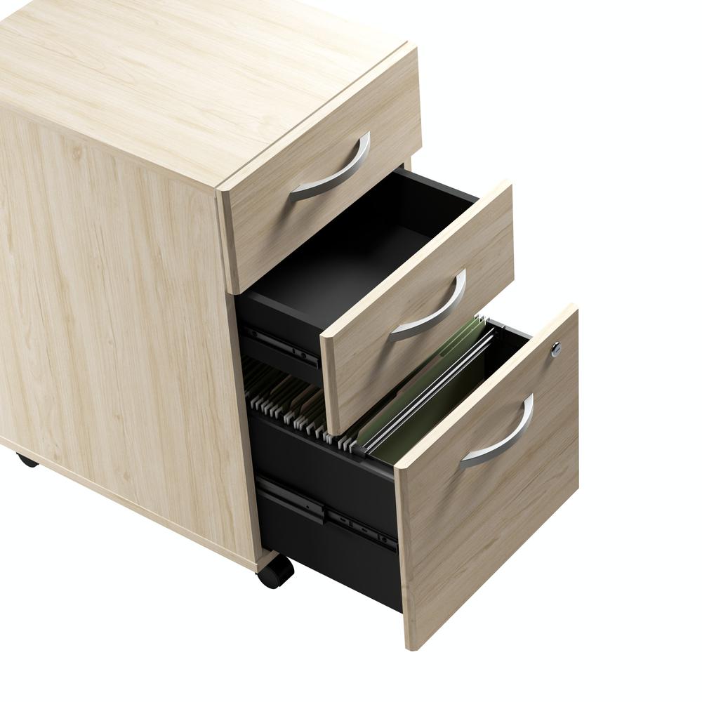 Studio C 3 Drawer Mobile File Cabinet in Natural Elm - Assembled. Picture 3