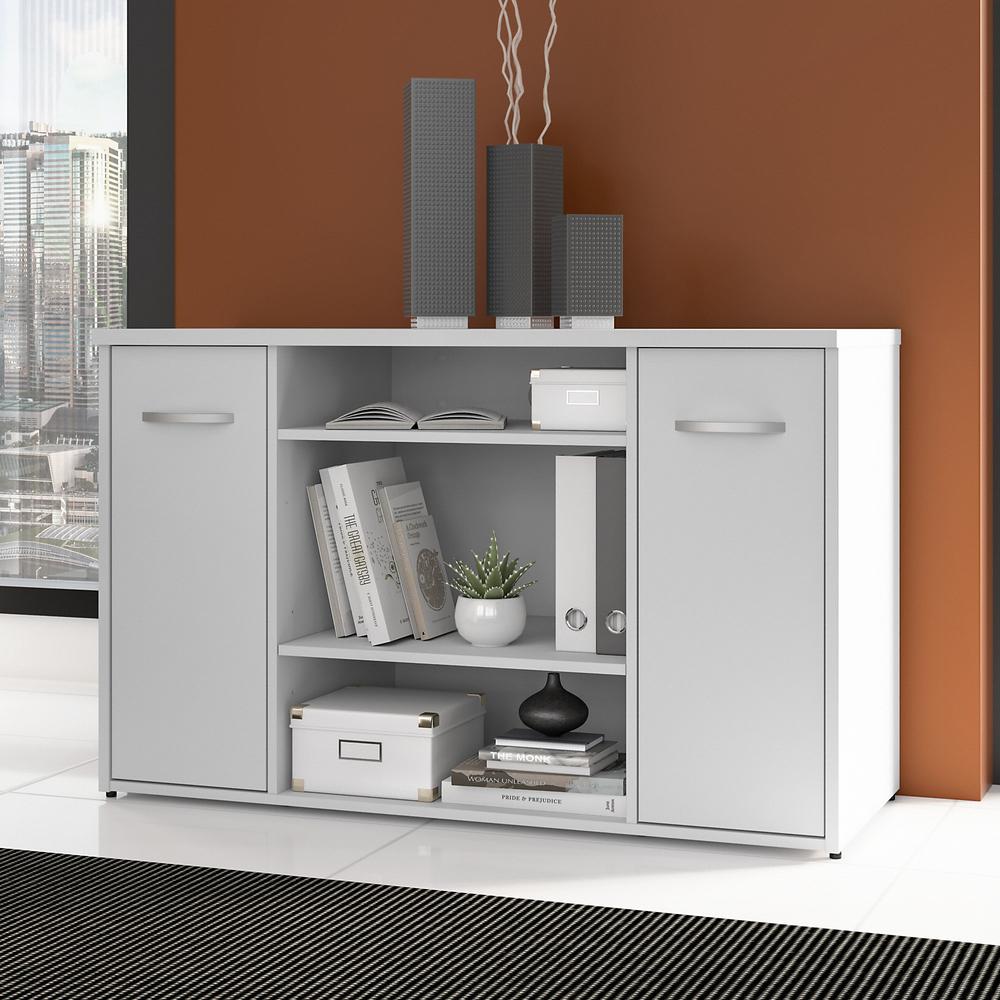Studio C 60W Office Storage Cabinet with Doors in White - Engineered Wood