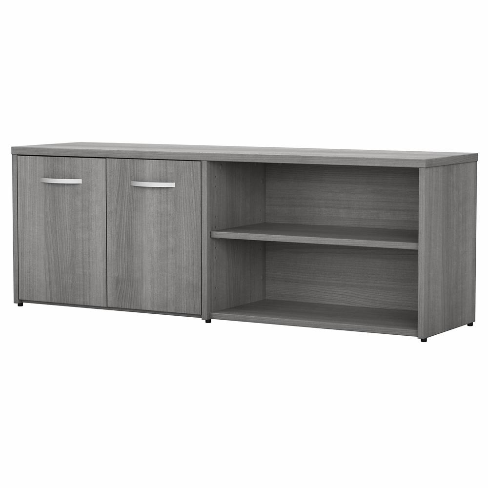 Bush Business Furniture Studio C Low Storage Cabinet with Doors and Shelves in Platinum Gray. Picture 1