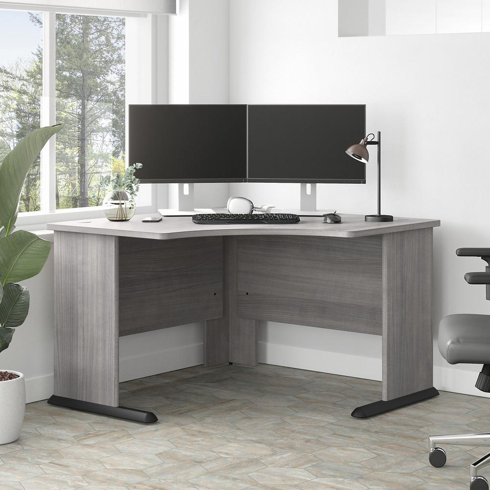 Bush Business Furniture Studio A 48W Corner Computer Desk in Platinum Gray. Picture 3