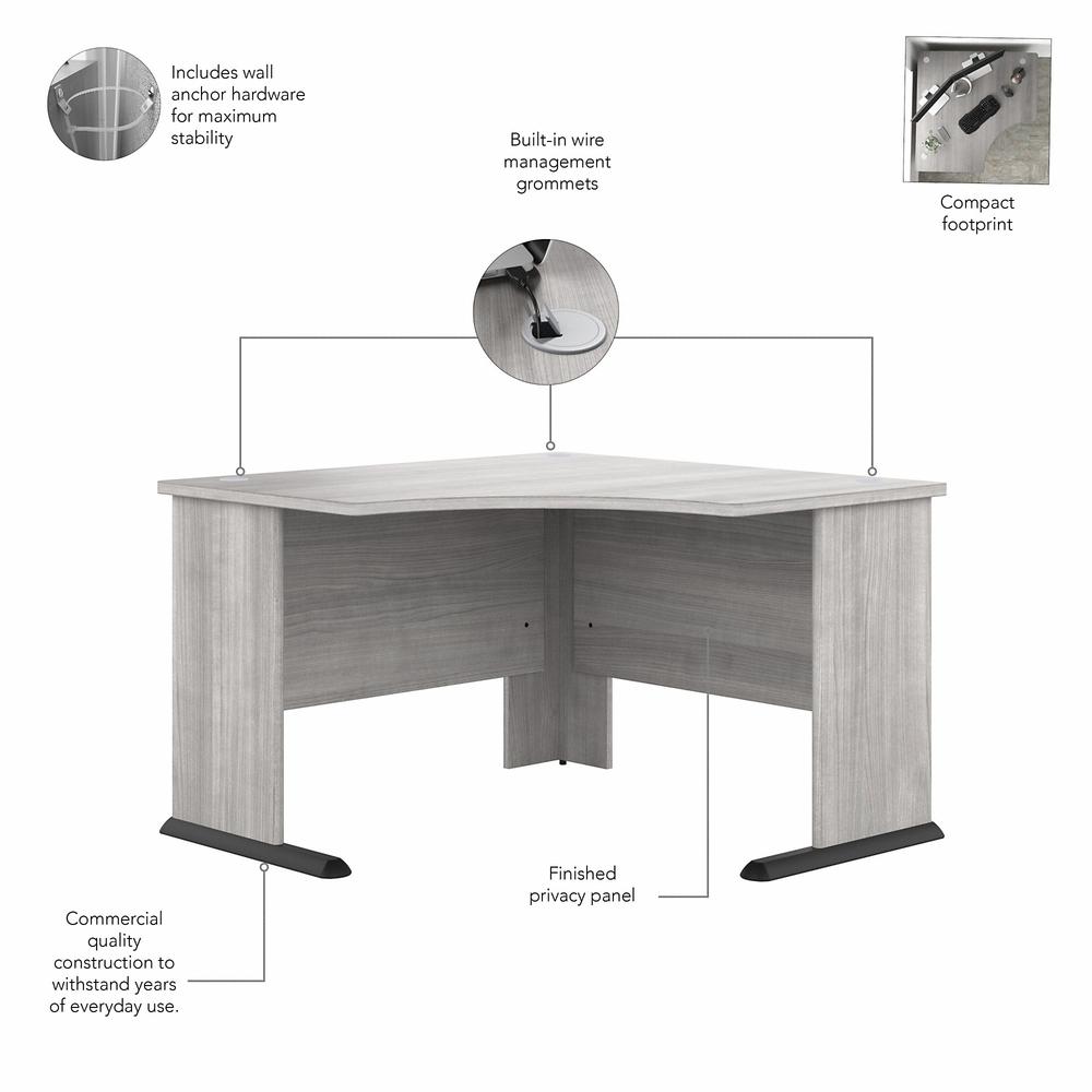 Bush Business Furniture Studio A 48W Corner Computer Desk in Platinum Gray. Picture 2