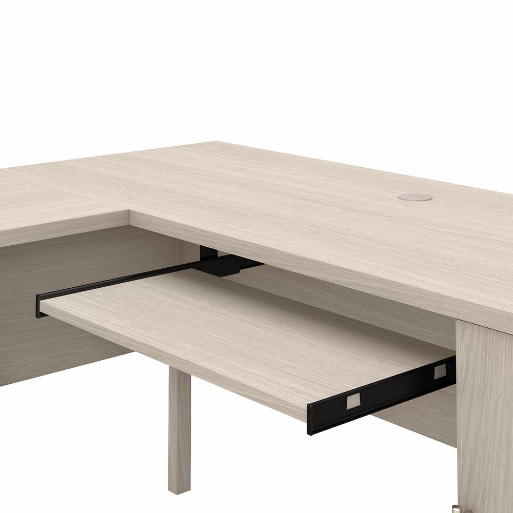 Bush Furniture Somerset 60W L Shaped Desk with Hutch, Sand Oak. Picture 6