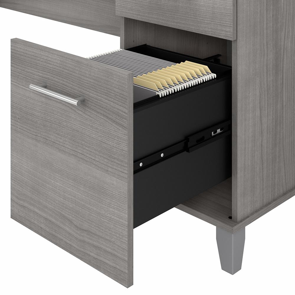 Bush Furniture Somerset 72W L Shaped Desk with Hutch and Lateral File Cabinet, Platinum Gray. Picture 6