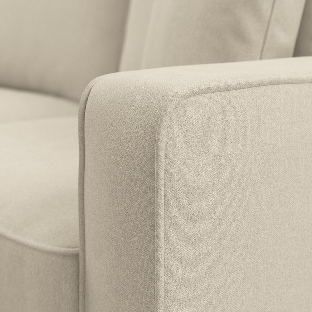 Bush Furniture Stockton 85W Sofa with Loveseat, Accent Chair, and Ottoman, Cream Herringbone Fabric. Picture 4