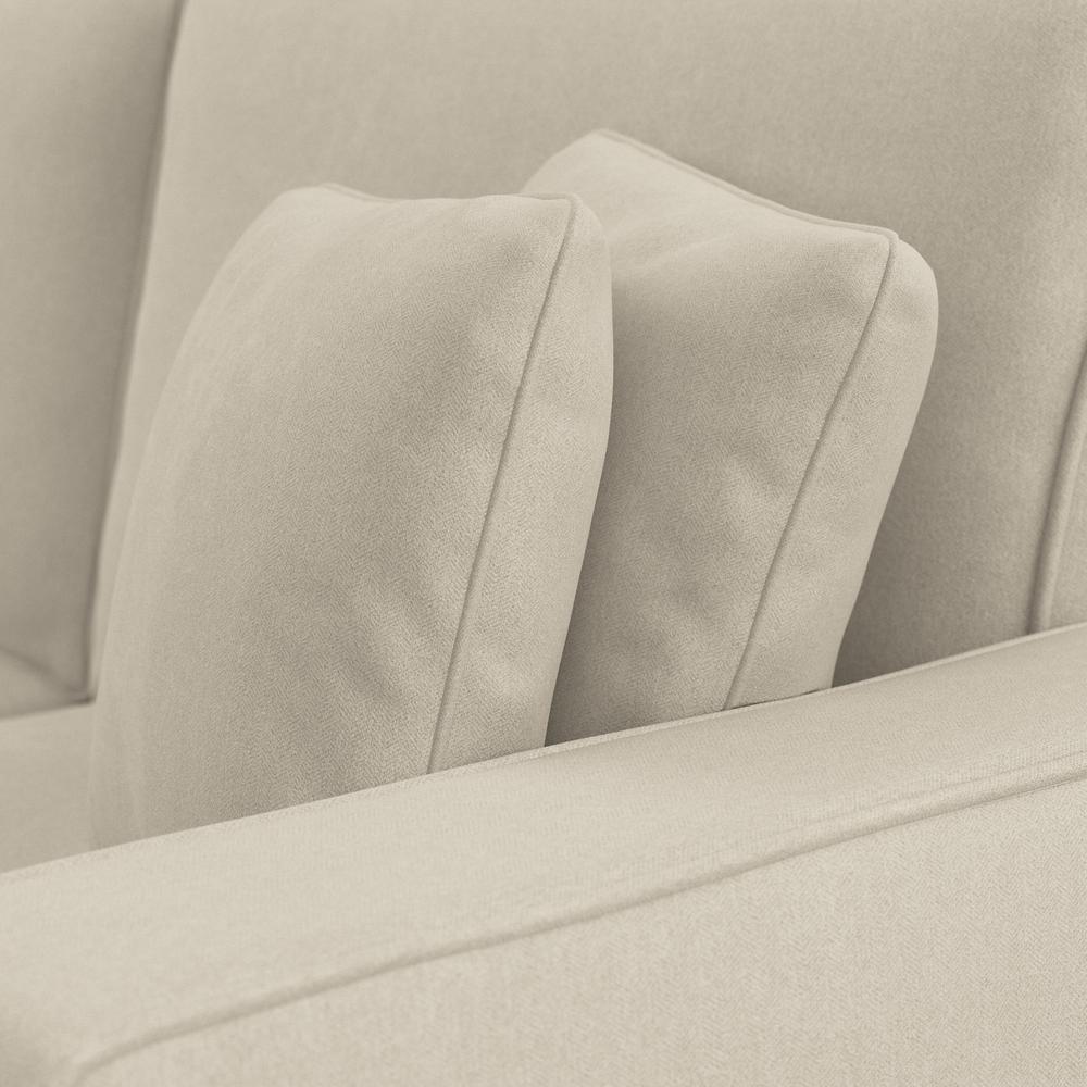 Bush Furniture Stockton 85W Sofa with Loveseat, Accent Chair, and Ottoman, Cream Herringbone Fabric. Picture 6