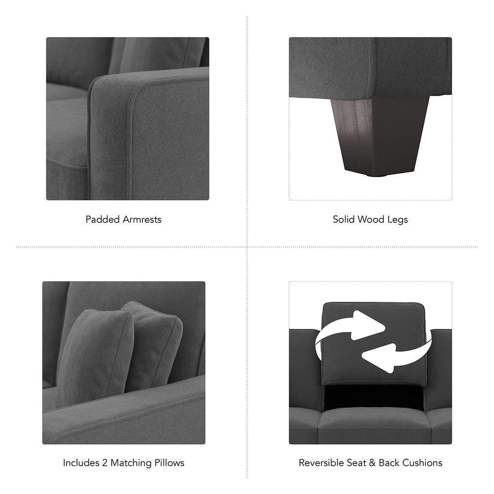 Bush Furniture Stockton 61W Loveseat - Charcoal Gray Herringbone. Picture 6