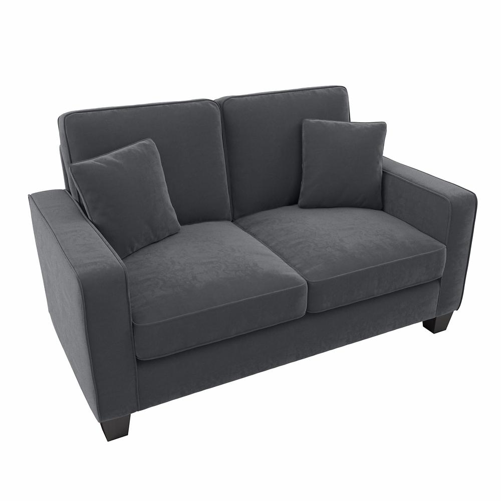 Bush Furniture Stockton 61W Loveseat in Dark Gray Microsuede Fabric. Picture 1
