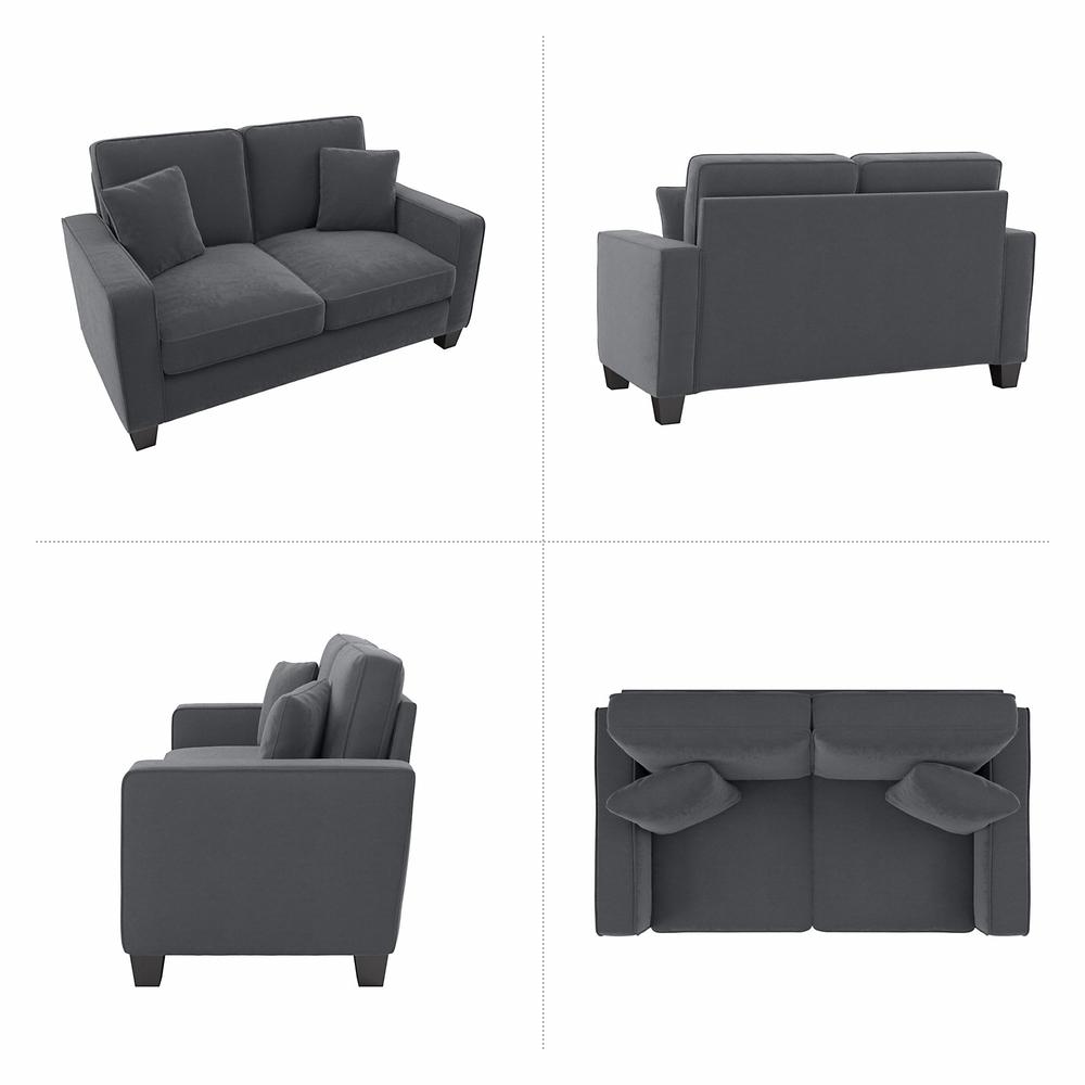 Bush Furniture Stockton 61W Loveseat in Dark Gray Microsuede Fabric. Picture 4