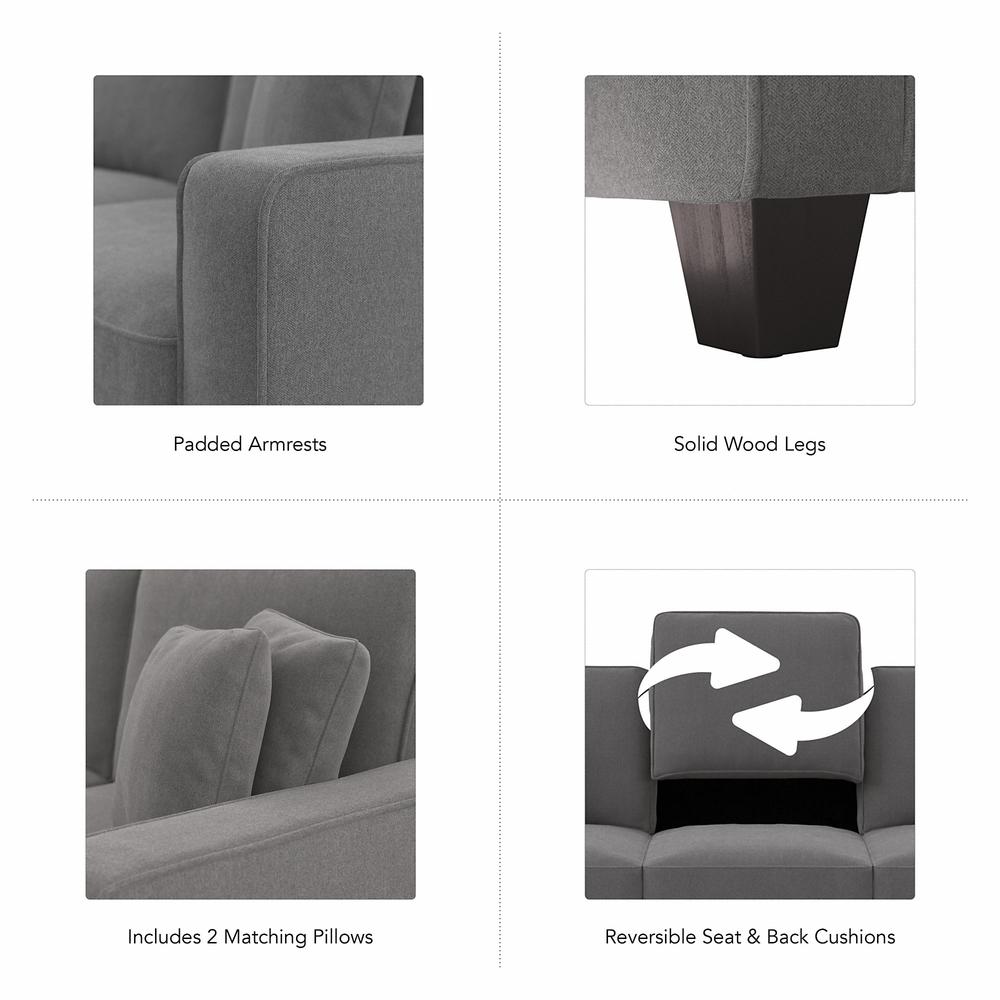 Bush Furniture Stockton 61W Loveseat - French Gray Herringbone Fabric. Picture 6