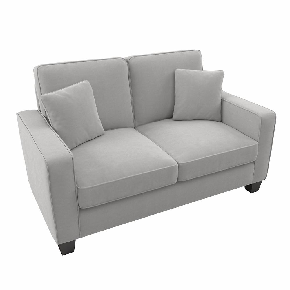 Bush Furniture Stockton 61W Loveseat in Light Gray Microsuede Fabric. Picture 1