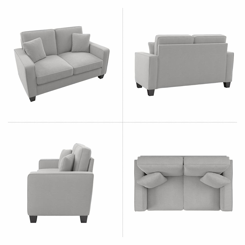 Bush Furniture Stockton 61W Loveseat in Light Gray Microsuede Fabric. Picture 4