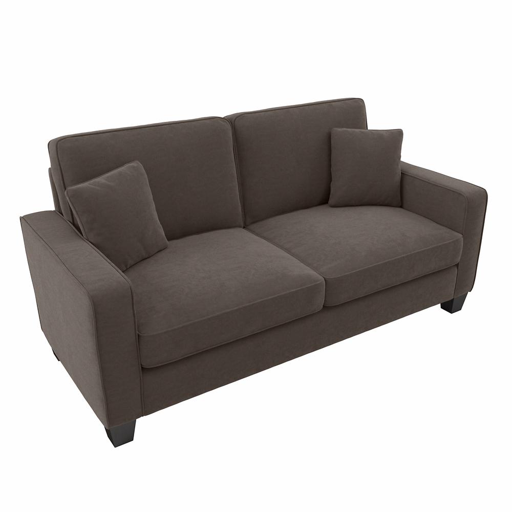 Bush Furniture Stockton 73W Sofa in Chocolate Brown Microsuede Fabric. Picture 1